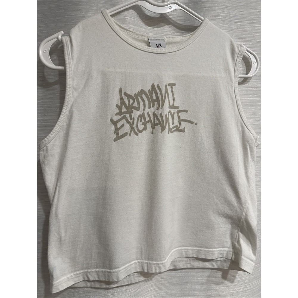 Armani Exchange  sleeveless Cut Off T Shirt for Women size L